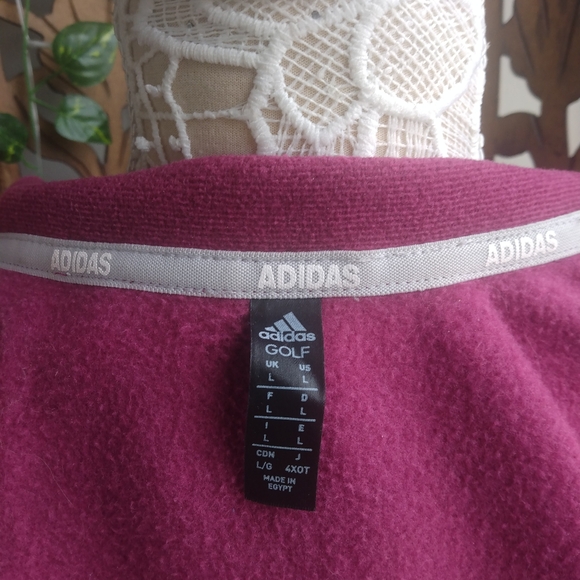 Adidas Golf, Raspberry, Terry Cloth, Collared Jacket - Picture 5 of 5